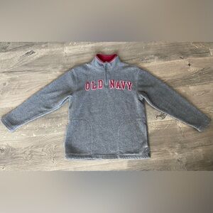 Old Navy Boys 1/4 Quarter Zip Fleece Pullover Sweatshirt Sz Large 10/12 Gray